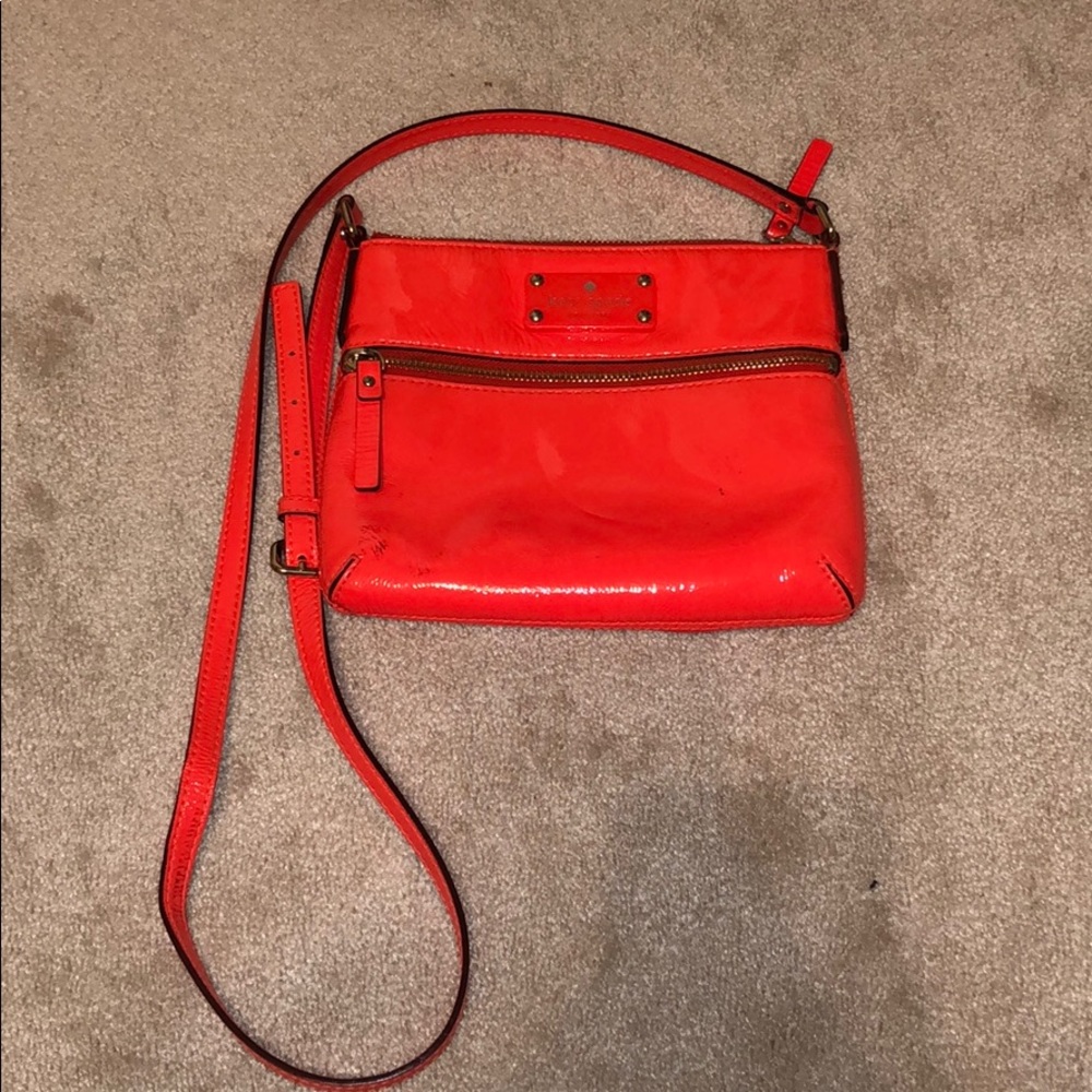 Neon Orange Kate Spade Crossbody purse.